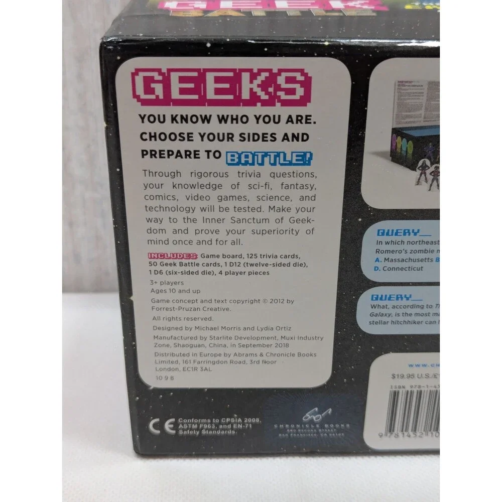 Chronicle Books~GEEK BATTLE Board Game~The Game of EXTREME Geekdom